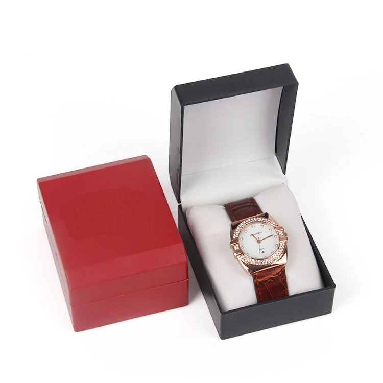 

TONVIC 10 черный/красный пластиковый ящик для хранения часов, витрина, чехол, коробка для ювелирных изделий с белой подушкой