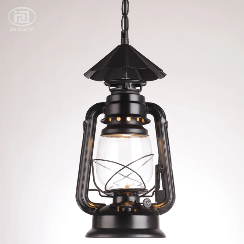 Винтажный Лофт фонарь керосиновые подвесные лампы Железный стеклянный