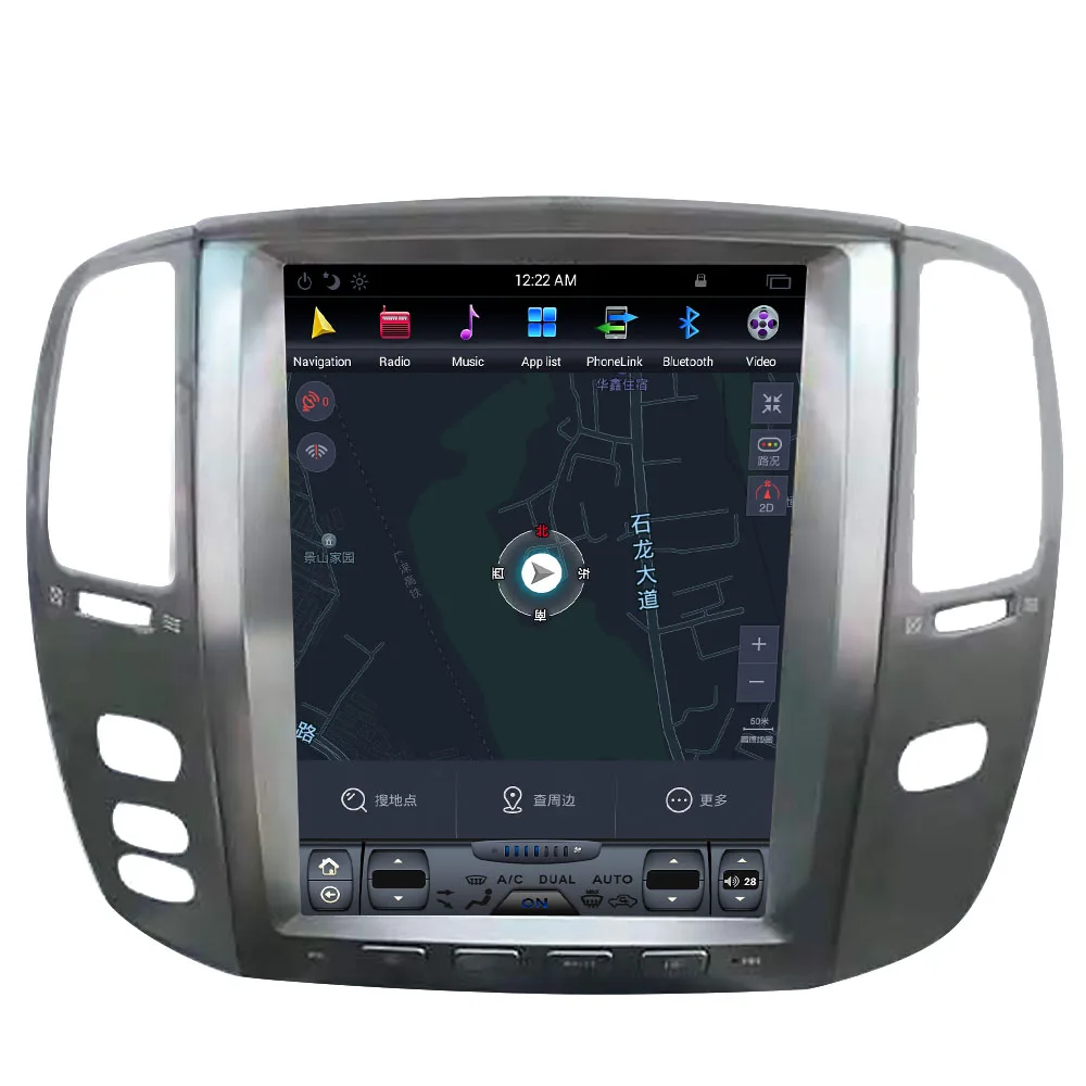 Tesla style Car GPS Navigation For Lexus LX470/LX-470 2002 2003 2004 2005 2006 2007 headunit multimedia radio no DVD player 4K | Автомобили