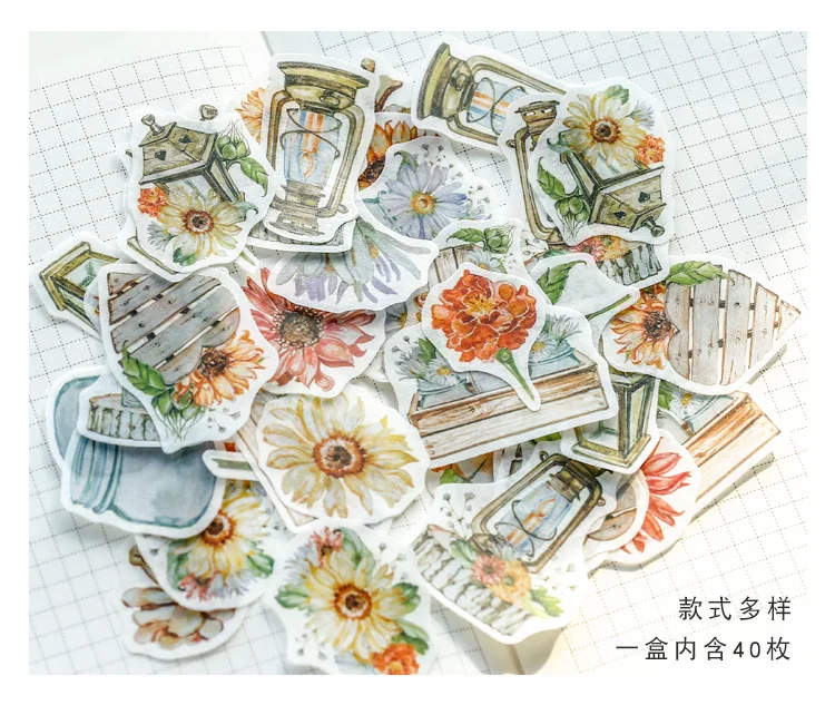 40 шт./упак. белый ночной Лес серии пуля журнал наклейки самоклеящиеся Стикеры для художественного оформления ногтей, ручная работа дневник канцелярские наклейки