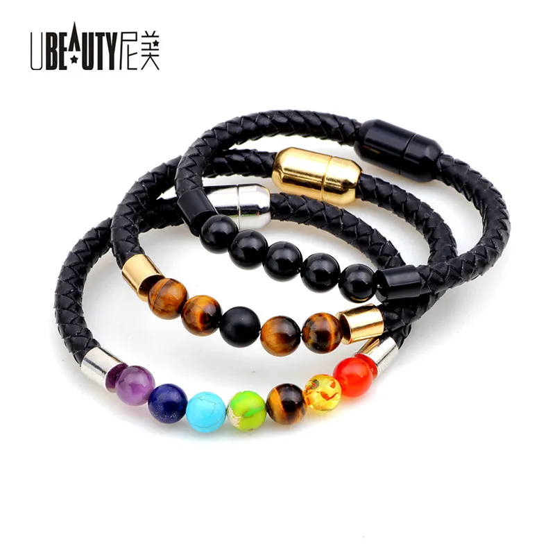 UBEAUTY Healing Balance Bead Bracelet Fashion Women Bracelets Jewelry Rainbow Natural Stone Reiki BuddhaPrayer Pulseras | Украшения и