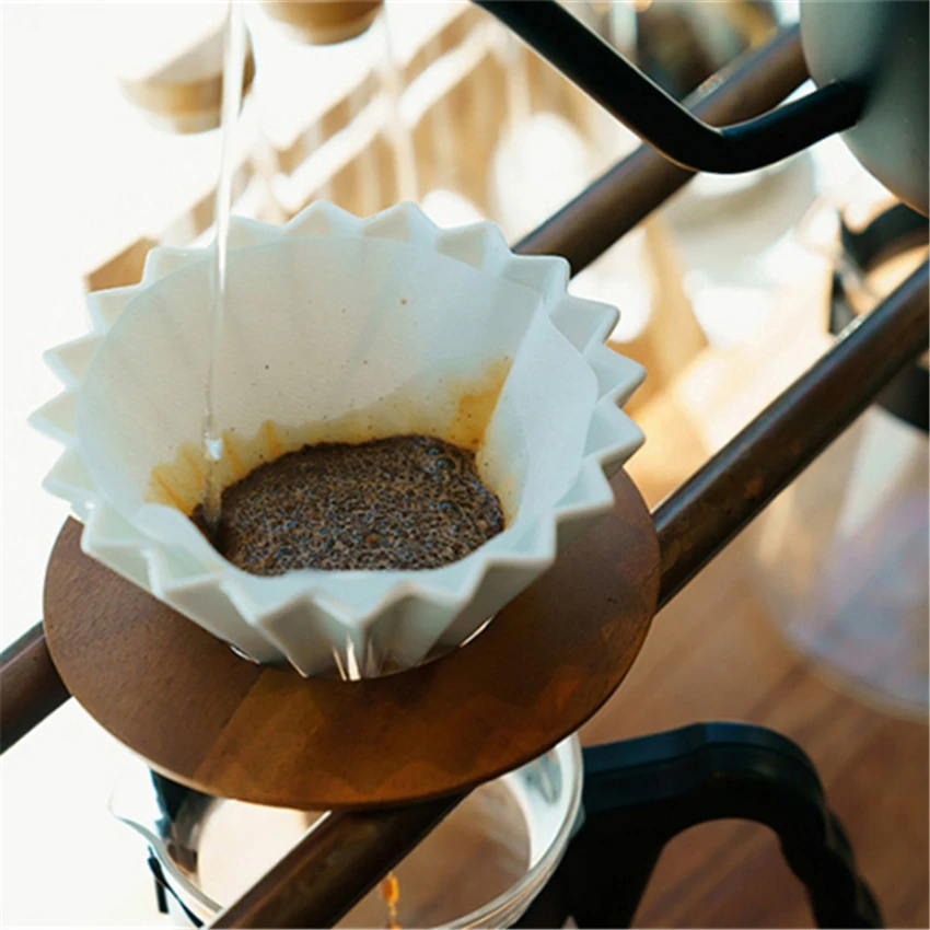 

Espresso Coffee Filter Funnel Flowers Ceramic Coffee Cup Origami Filter Cups V60 Funnel Drip Hand Cup Filters Coffee Accessories