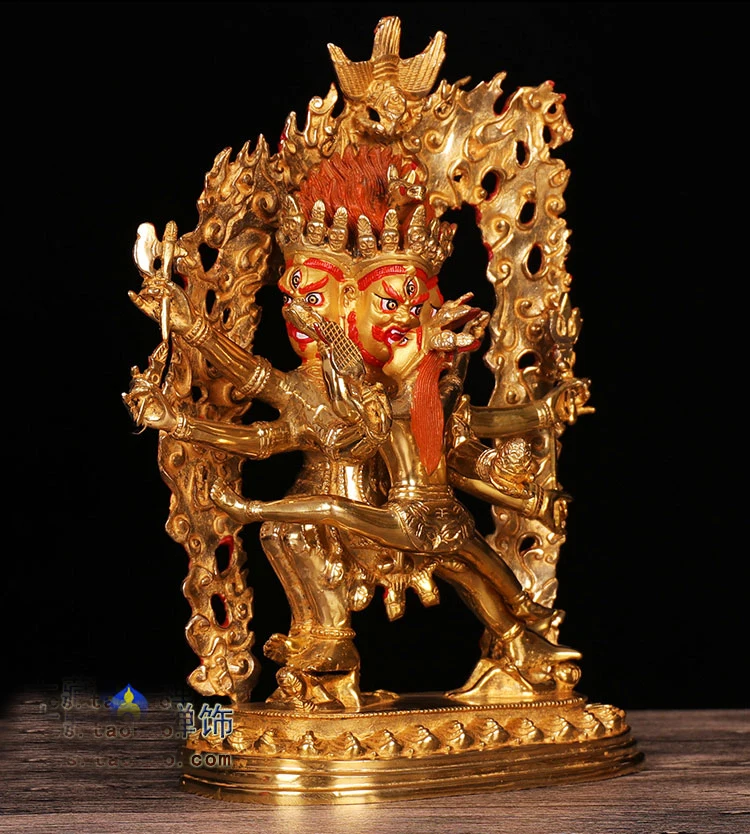 30cm large # GOOD -Buddhism bless Safety Health Talisman #efficacious Protection Nepal Gold-plated Hayagriva buddha statue | Дом и сад