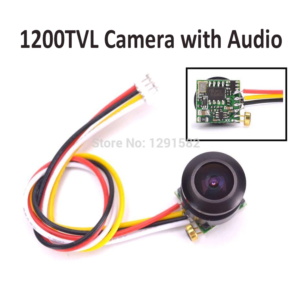 FPV 1200TVL 120 градусов сверхмаленькая цветная видеокамера с аудио для Mini RC 200 250 300