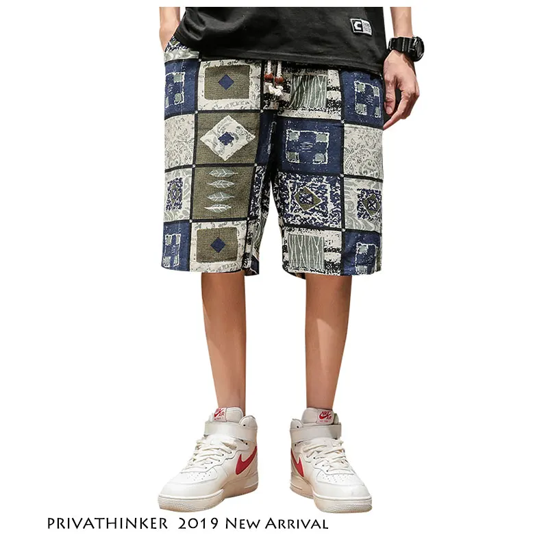 Privathinker мужские шорты летние цветочные 2019 большие размеры для бега хлопковые