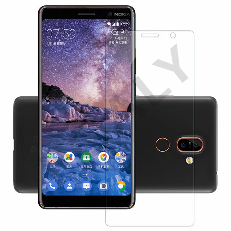 Закаленное стекло для Nokia 7 Plus TA 1051 1072 Защитная пленка 1046 1055|Защитные стёкла и