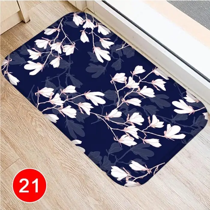 Цветочный узор, напольный коврик, ковер для кухни, гостиной, ванной комнаты, нескользящая подложка DC120