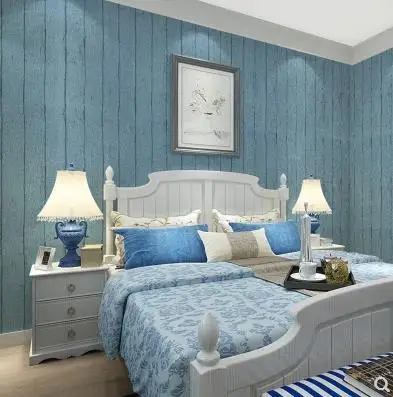 Утолщенные самоклеющиеся Настенные обои для спальни средиземноморские шкаф