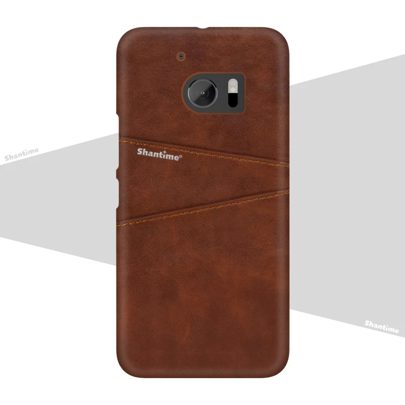 Brown Роскошная винтажная кожаная задняя крышка для htc 10 чехол для телефона для htc One M10 слот для карт из искусственной кожи чехол - Цвет: Brown