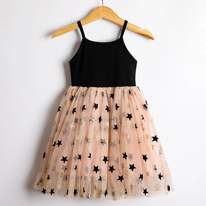 New Solid Star Girls Dress Baby Clothes Children Casual Wear Princess Tulle Vest Birthday Robe Fille | Детская одежда и обувь
