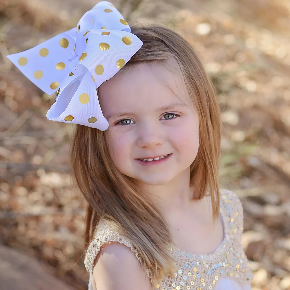 100 шт. бесплатная доставка 7 дюймов с принтом золотой узор в горошек аксессуары