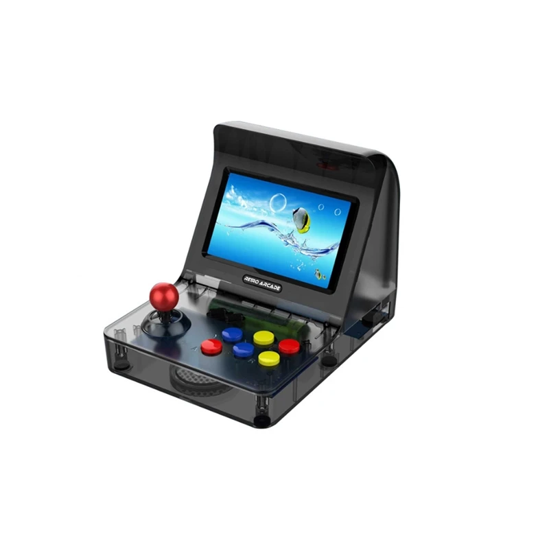 Black RS 07 мини игровая консоль 4,3 дюймов Встроенный 3000 игры Ручной игровой консоли 18650 2200 мАч поддерживает TF карты до 32 г - Цвет: Black