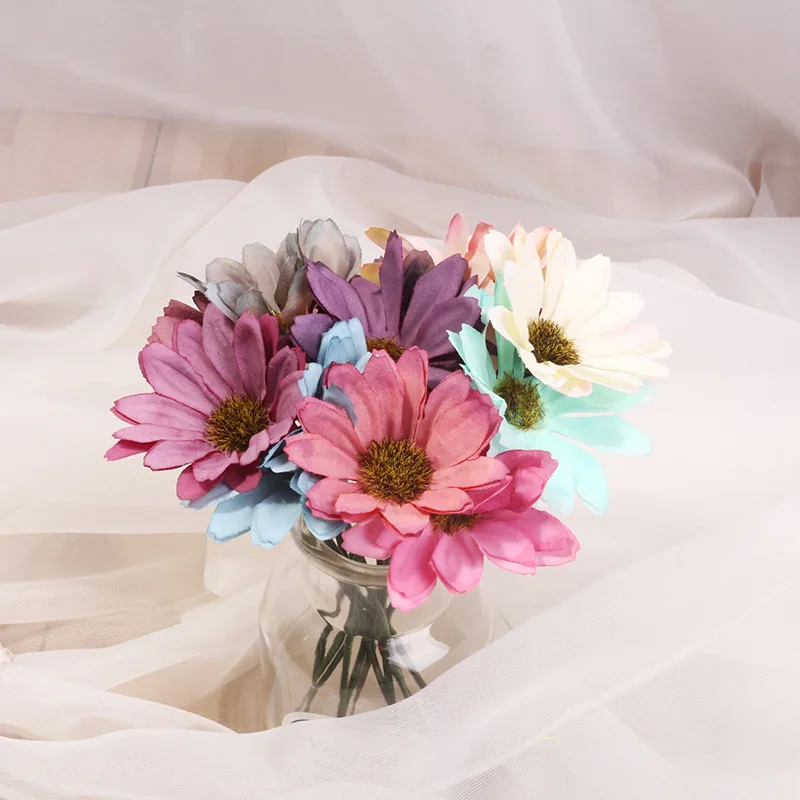 5 см ручная разноцветная ромашка с цветами Мини Шелковый Искусственный цветок