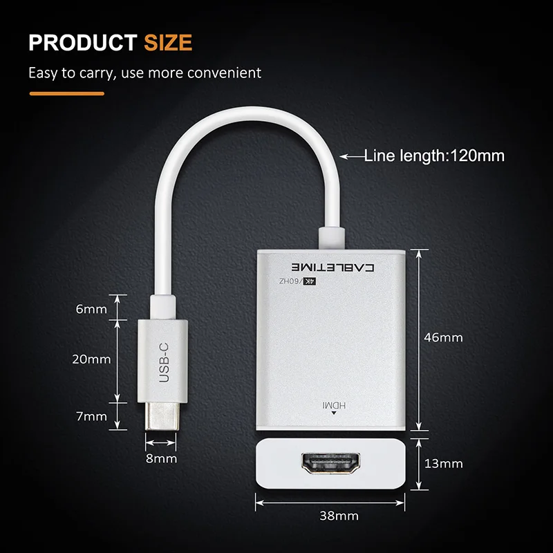 Кабель USB C HDMI адаптер type C 3,1-HDMI 4K 60Hz конвертер для HDTV Macbook Galaxy S9/S8 Note 9 huawei samsung C032