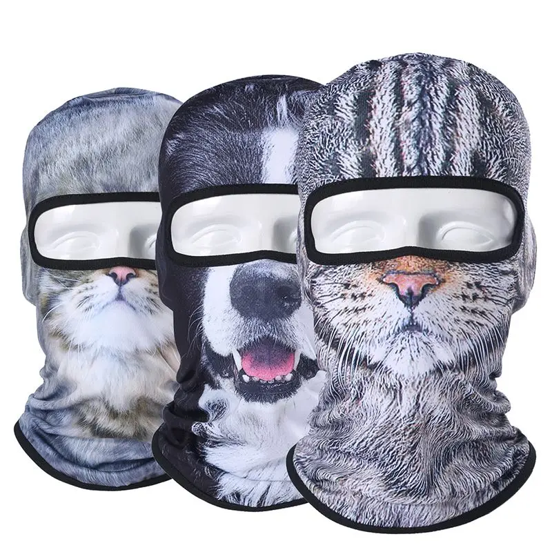 Зимние 3D животных полный маски Модные уличные велосипедов маска лыжную Кепки Veil