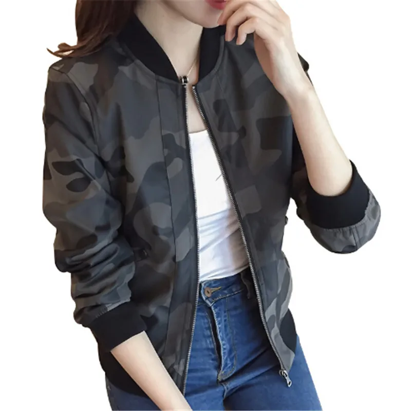 2018 новая весенняя Корейская женская короткая тонкая камуфляжная кожаная