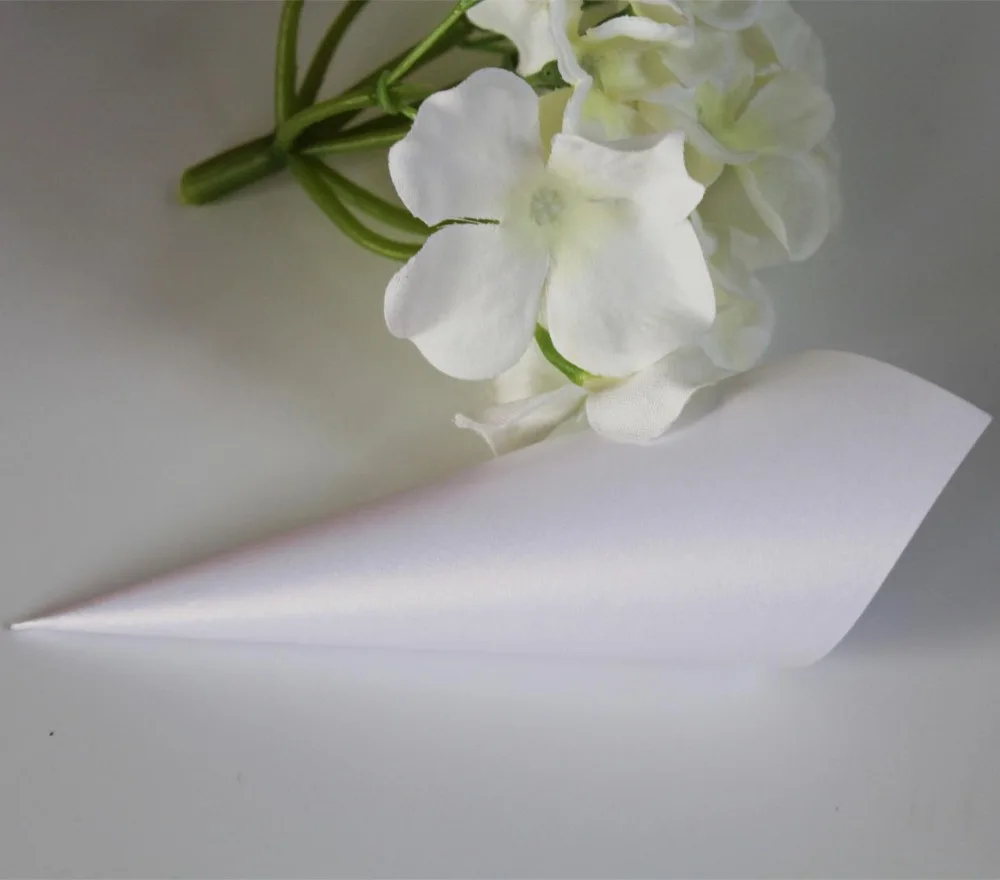 Конусы конфетти 50 шт. жемчужная бумага свадебные украшения белого цвета для