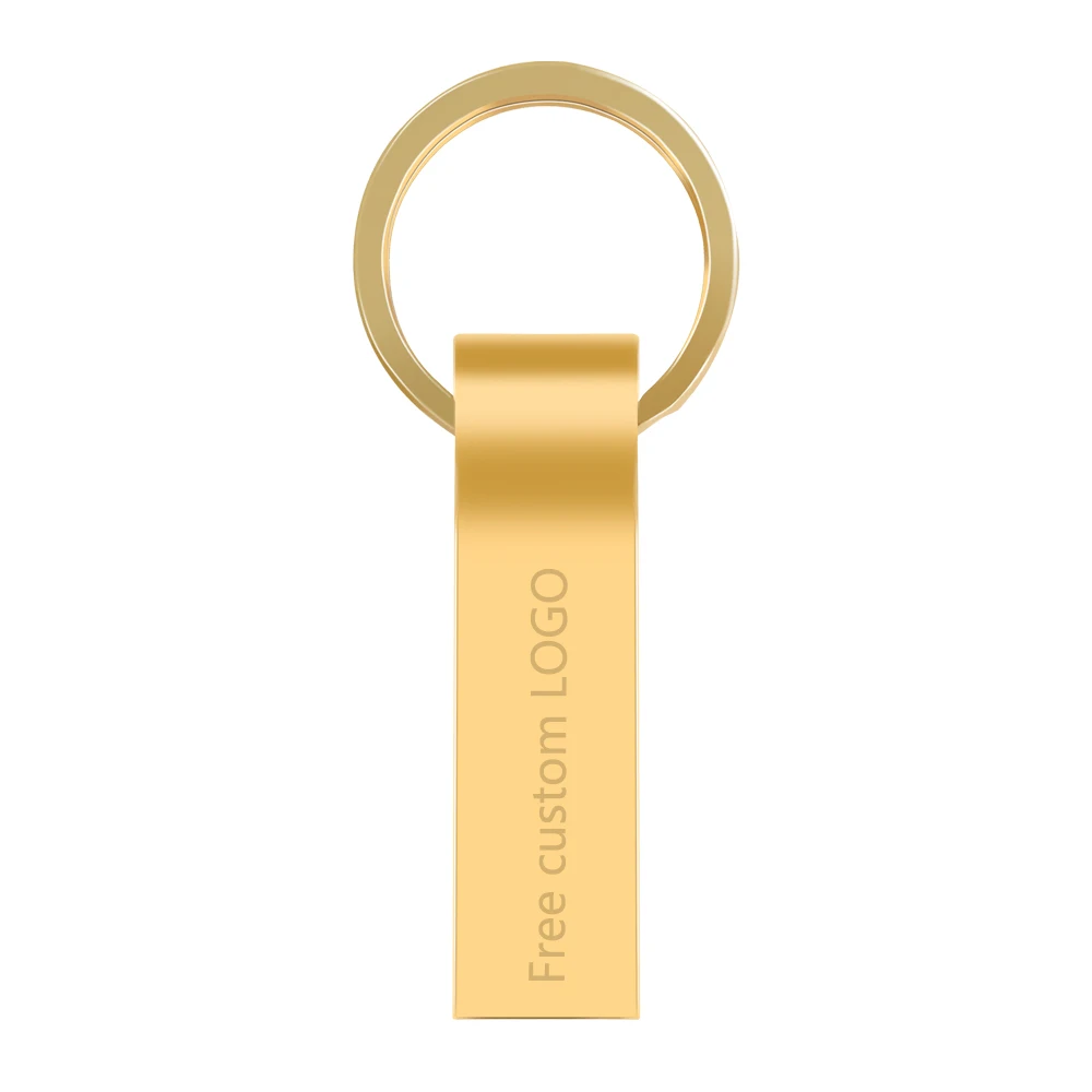 Gold Usb флеш-накопитель 3,0, серебристая металлическая флешка, 128 ГБ, 64 ГБ, 32 ГБ, 16 ГБ, 8 ГБ, 4 Гб, память, флешка, память, usb браслет, ключ, бесплатный логотип - Цвет: Gold
