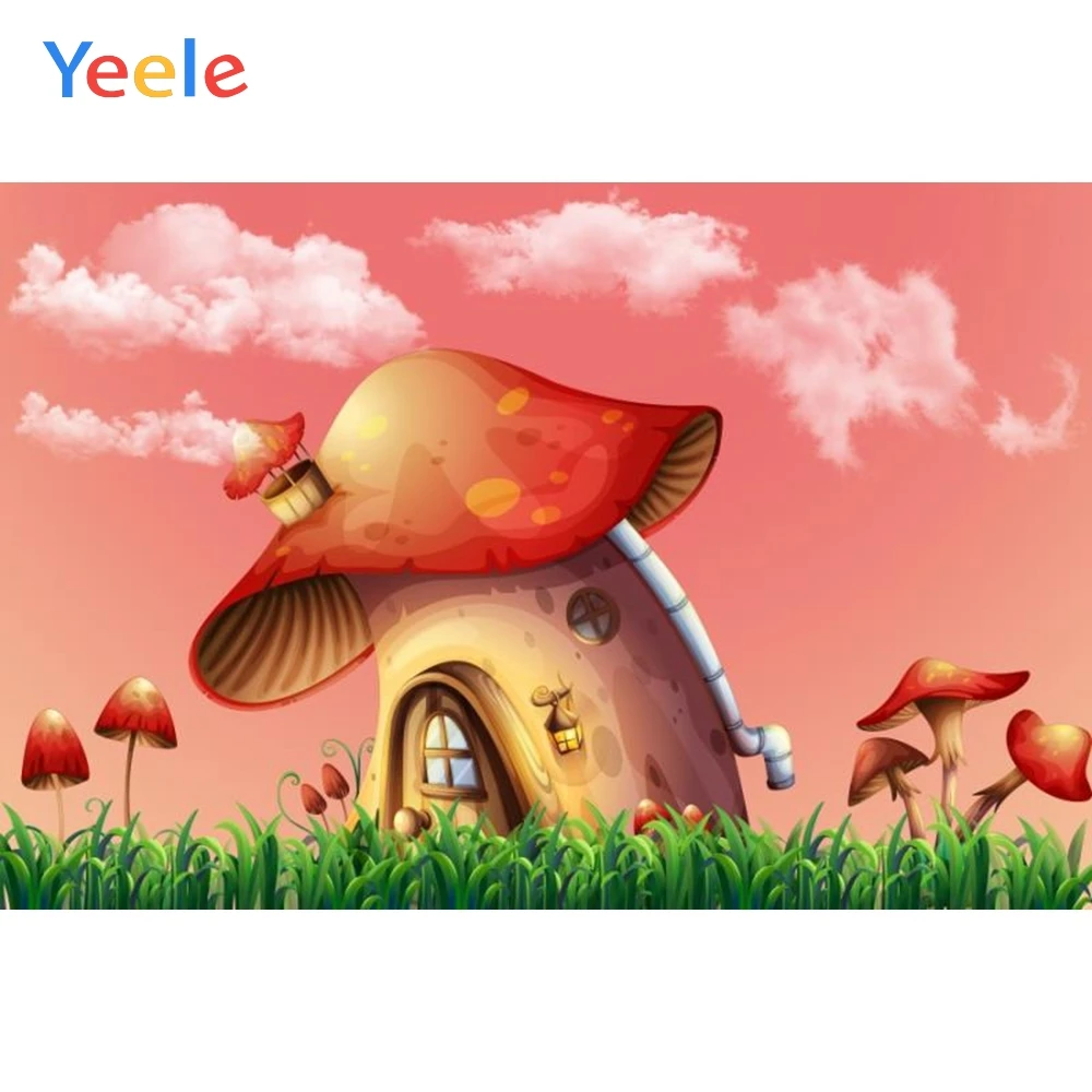 Yeele мультфильм гриб дом трава детский портрет фотографии фоны индивидуальные