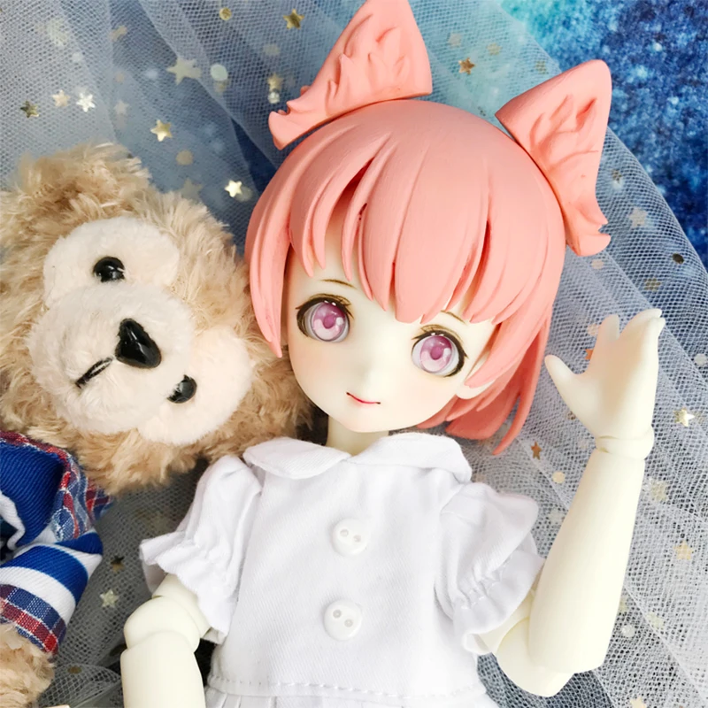 BJD eyes pressure eyes 10mm-12m-14mm-22mm pink cartoon eyes for 1/8 1/6 1/4 1/3 BJD SD doll accessories for photos