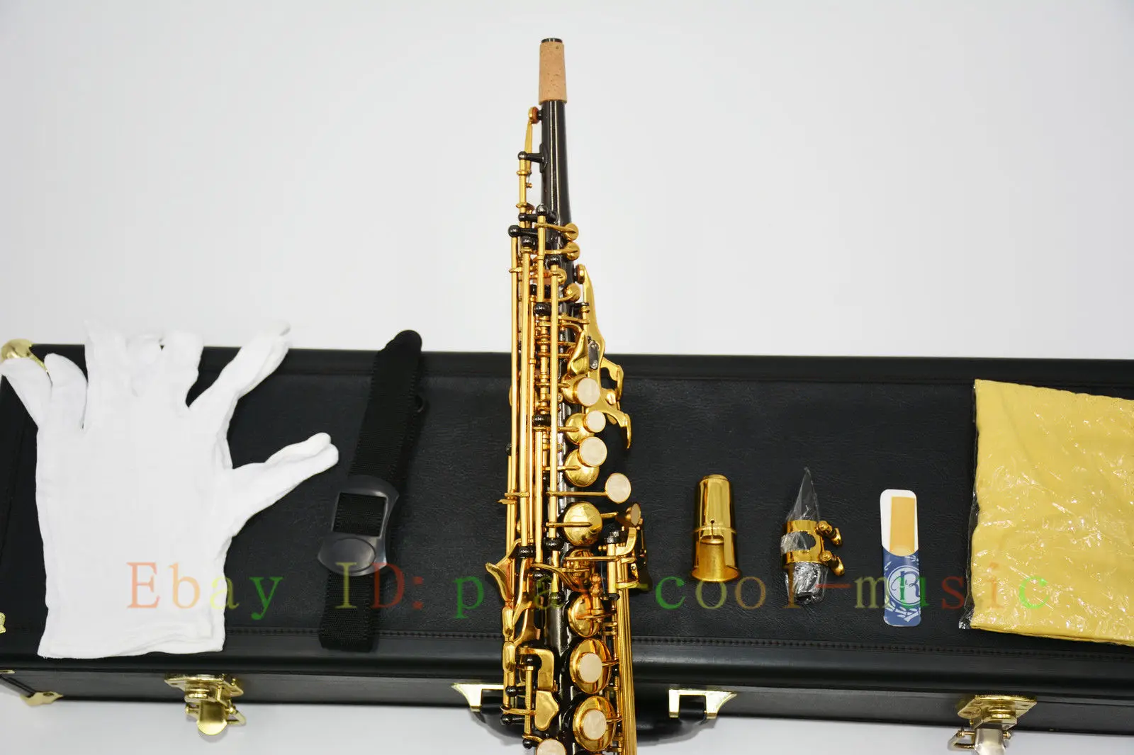 Профессиональный Саксофон сопрано из черного никеля с золотыми клавишами|Труба|