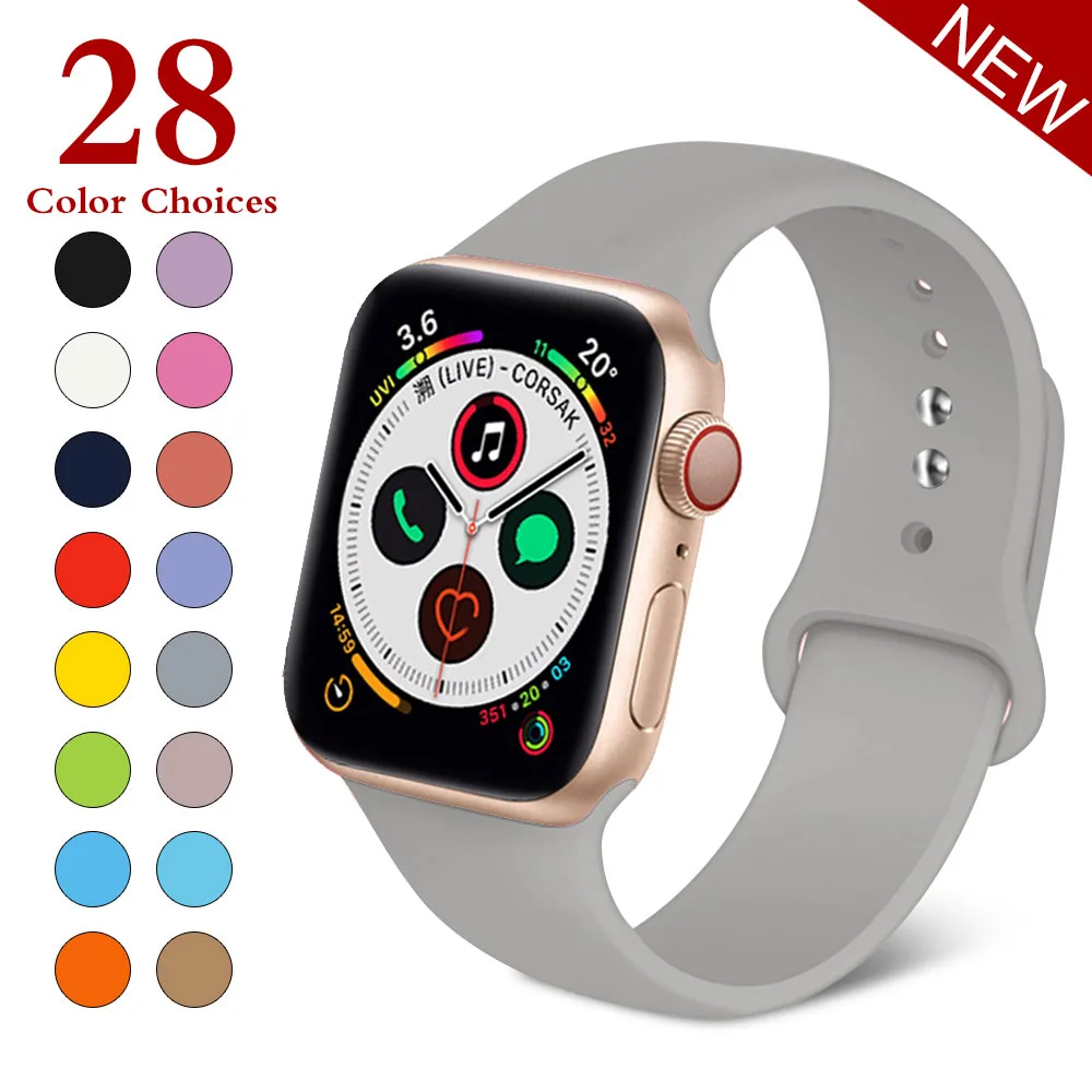 Спортивный мягкий силиконовый сменный ремешок 38 мм от mu sen для Apple Watch версии 1, 2, ремешок 42 мм на запястье, ремешок для iWatch Sport - Цвет ремешка: Light Grey