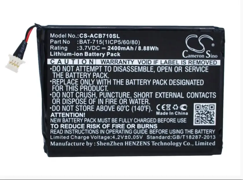 

Cameron Sino 2400mAh battery for ACER Iconia B1-A71 Iconia B1-A71-83174G00nk Iconia Tab B1 BAT-715(1ICP5/60/80)
