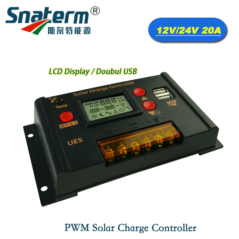 20A 10A 12V/24V режимы авто PWM солнечный регулятор PV солнечное зарядное устройство