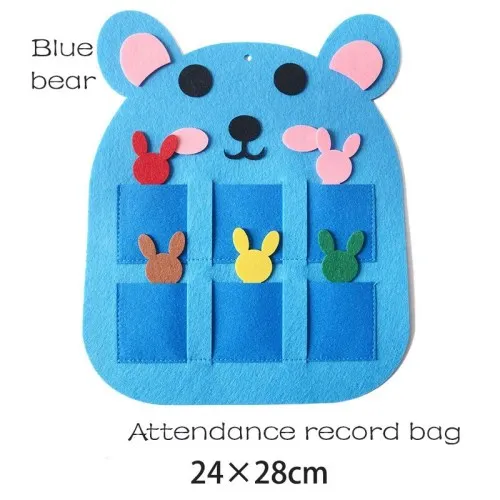 blue bear Войлочные Животные Совы эльф Сделай Сам Набор для рукоделия для детского сада утренняя заселенная вывеска запись посещаемости Обучающие войлочные игрушки домашний декор - Цвет: blue bear