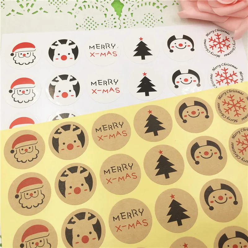 200 шт. наклейки на новогоднюю ёлку с Санта Клаусом оленем снеговиком|Украшения