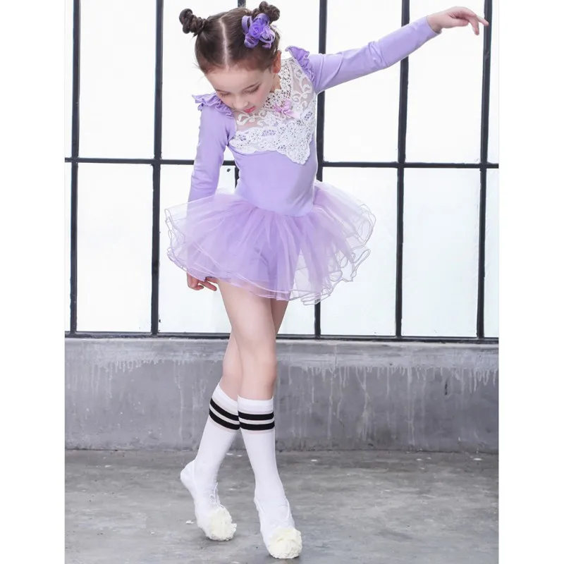 

One-Piece newGirls Dancewear Fitness Body Short Sleeve Tops Dance Ballet Floral Lace Leotard Gymnastics Pink Blue Child Bodysuit