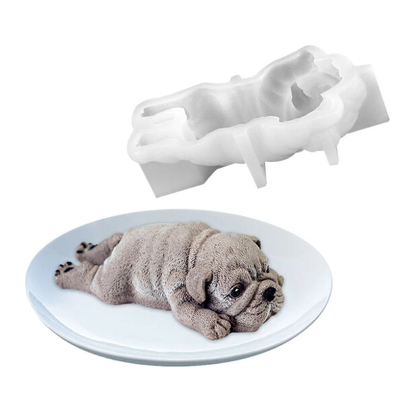 

Cute Dog Silicone Mold Mousse Cake 3D Dog Mould Ice Cream Jello Pudding Blast Chilling Tool Fondant Decoration