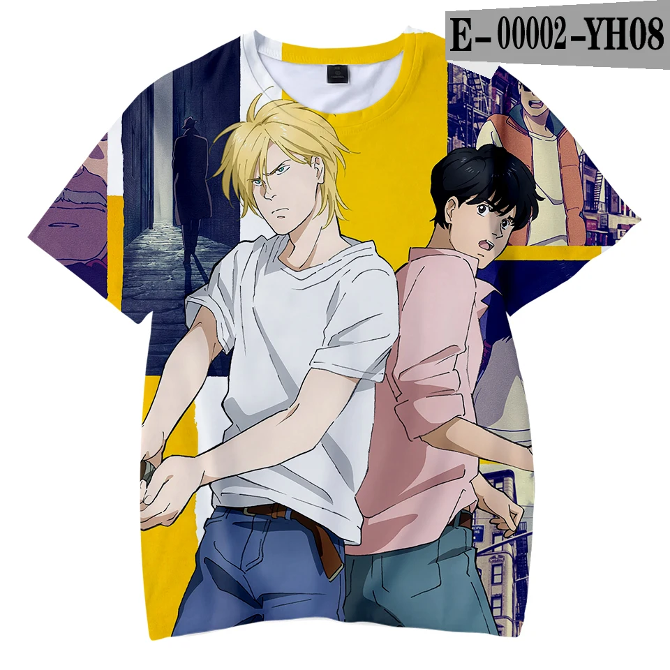 3D NEW 3D BANANA FISH fashion Tshirt Yellow Kpop Casual hot Style Boys and Girls Tshirts trend Summer Anime Soft Kids Tshirt - Цвет: 3D