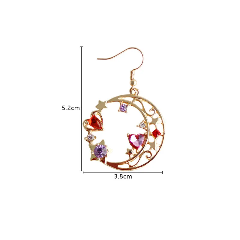Аниме Сейлор Мун Усаги Цукино хрустальные серьги гвоздики ювелирные