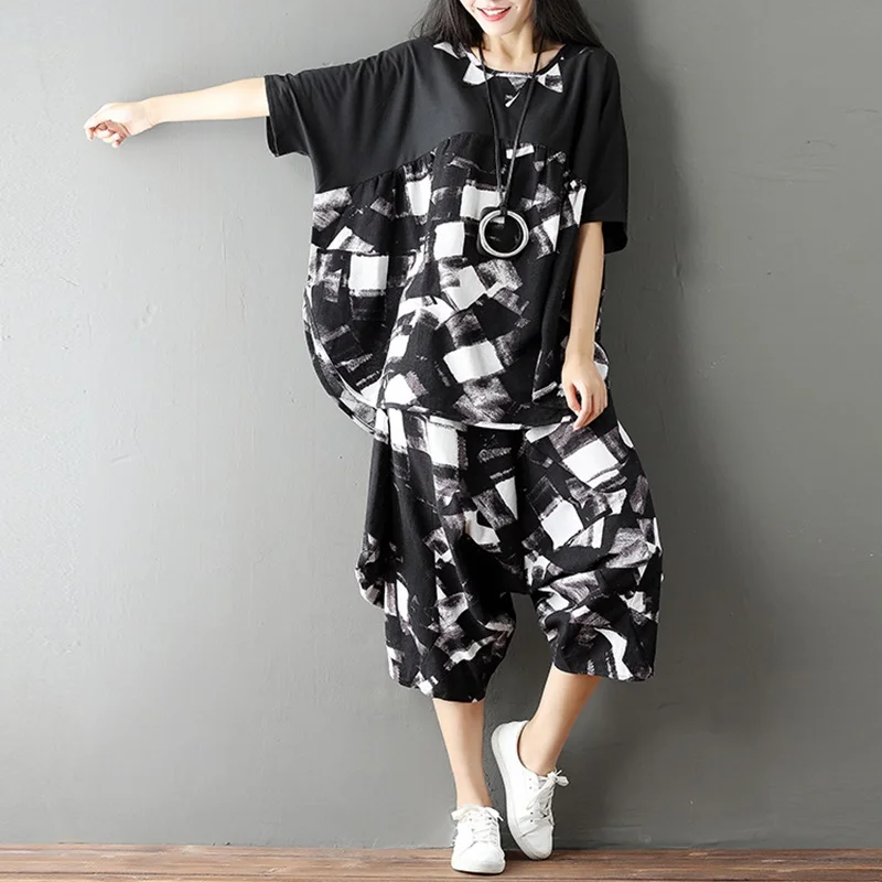 2 Piece Sets Womens Outfits Summer Casual Women'S Tracksuits Cotton Linen Female Vintage Pants And Top Two Set AA4570 |