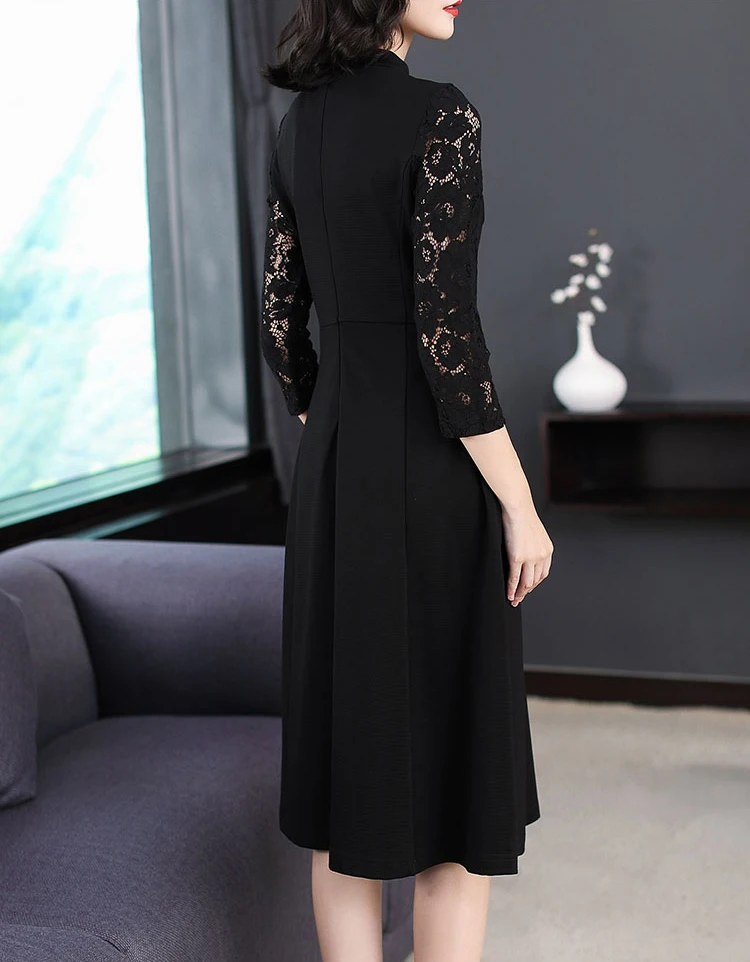 Autumn Dresses Office Lady dresses women clothes 2018 NEW fashion Ruffles dress lace sleeves casual | Женская одежда
