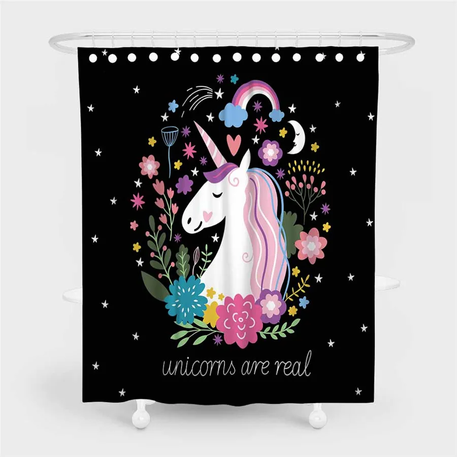 84 3D Beach Unicorn Shower Curtain Bathroom Waterproof Polyester Printing Curtains for Bathroom Shower - Цвет: 84