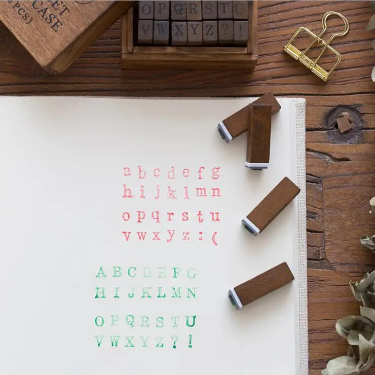 Нижняя/верхняя Обложка 28 шт./компл. ретро буквы алфавиты ручная печать штамп