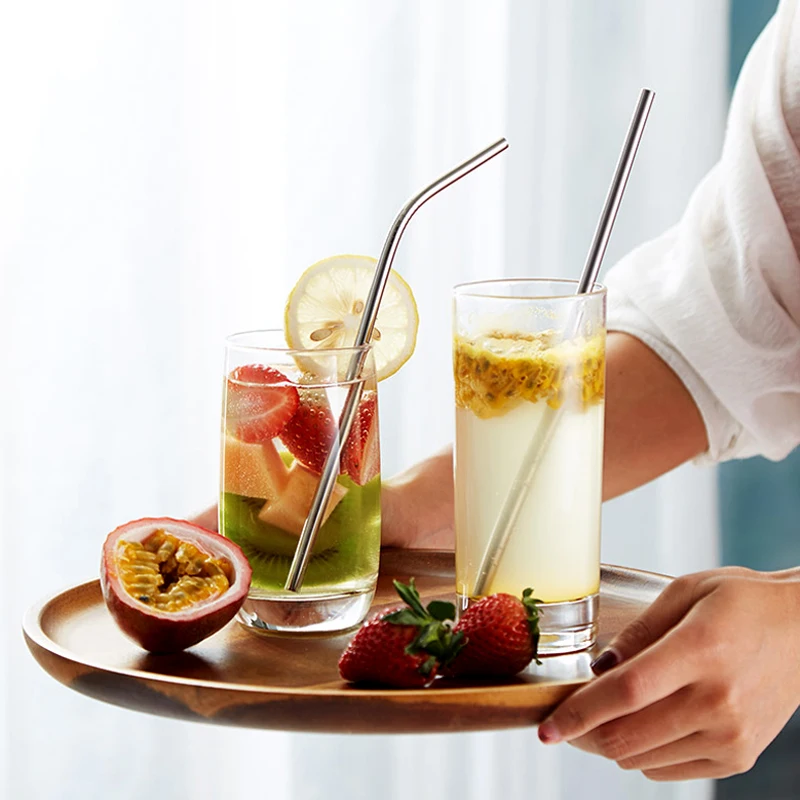 Многоразовая Питьевая соломка из нержавеющей стали прямая металлическая солома