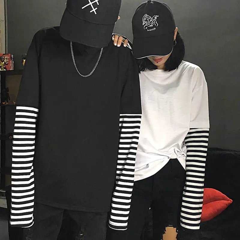 Женская/Мужская Повседневная Толстовка BTS Ulzzang Лоскутная свободная футболка с