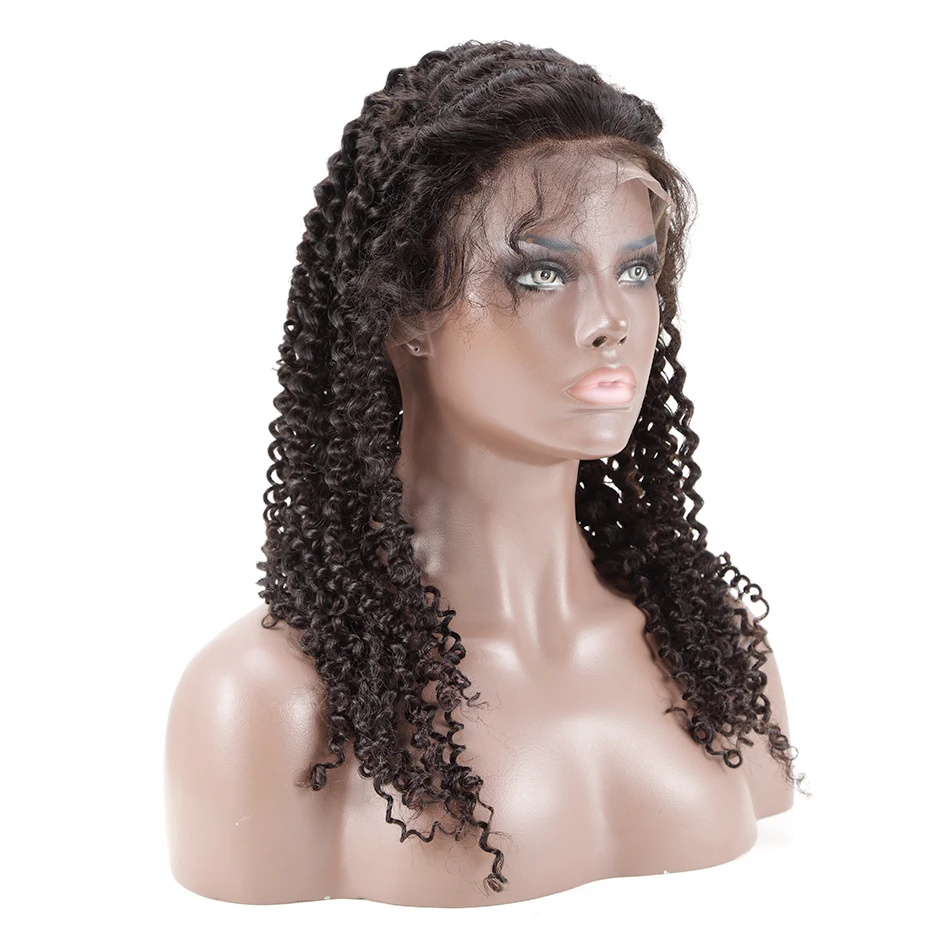 Instaone бразильские кудрявые вьющиеся бесклеевые полные парики человеческих волос человеческих девственных волос с естественным волосом полный парик шнурка