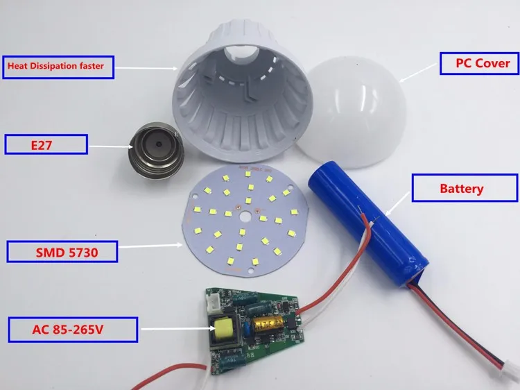 Chiclits Led лампа для кемпинга с батареей, аварийная лампа E27 AC 85-265 V, перезаряжаемая Светодиодная лампа для кемпинга