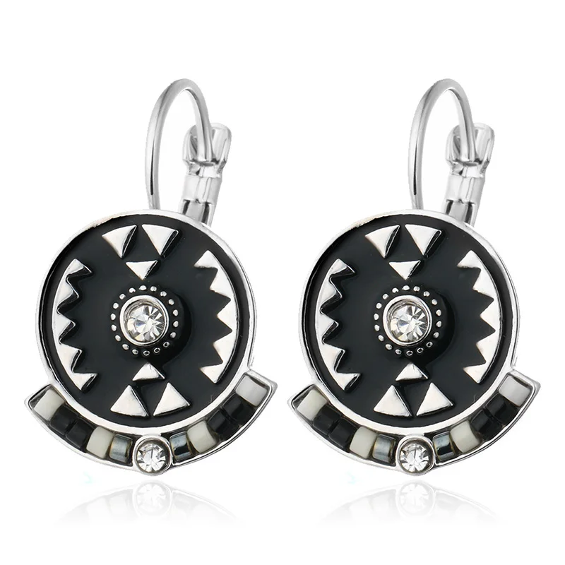 Женские серьги-подвески с эмалью из циркония медные висячие серьги в стиле ретро