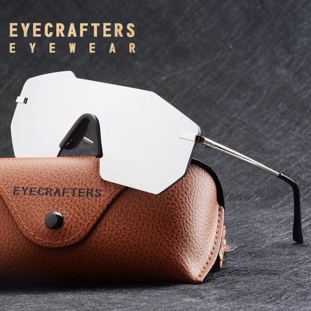 Роскошные женские брендовые дизайнерские солнцезащитные очки без оправы Модные