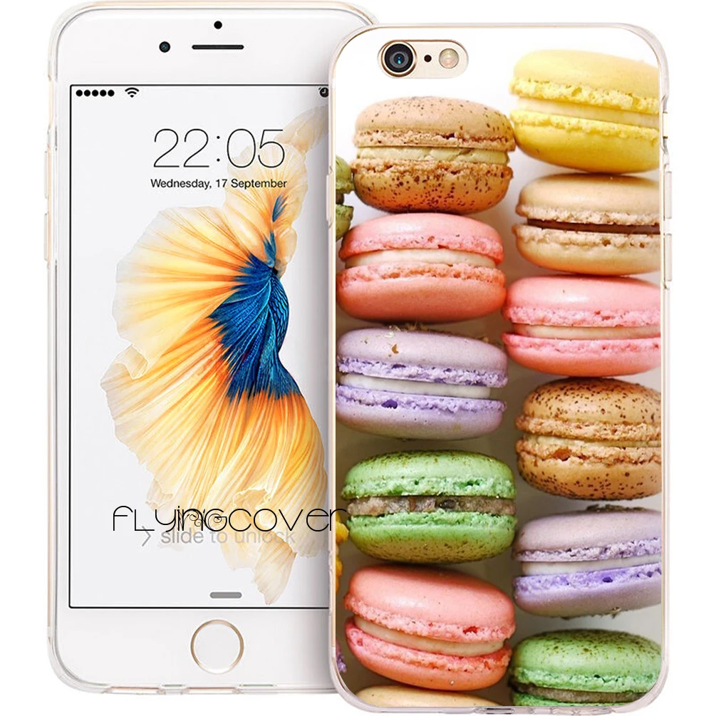 Coque Macaron Macaroons Прозрачные Мягкие TPU чехлы для телефонов iphone 7 Plus чехол 5S 5 SE 6 S 4S 4