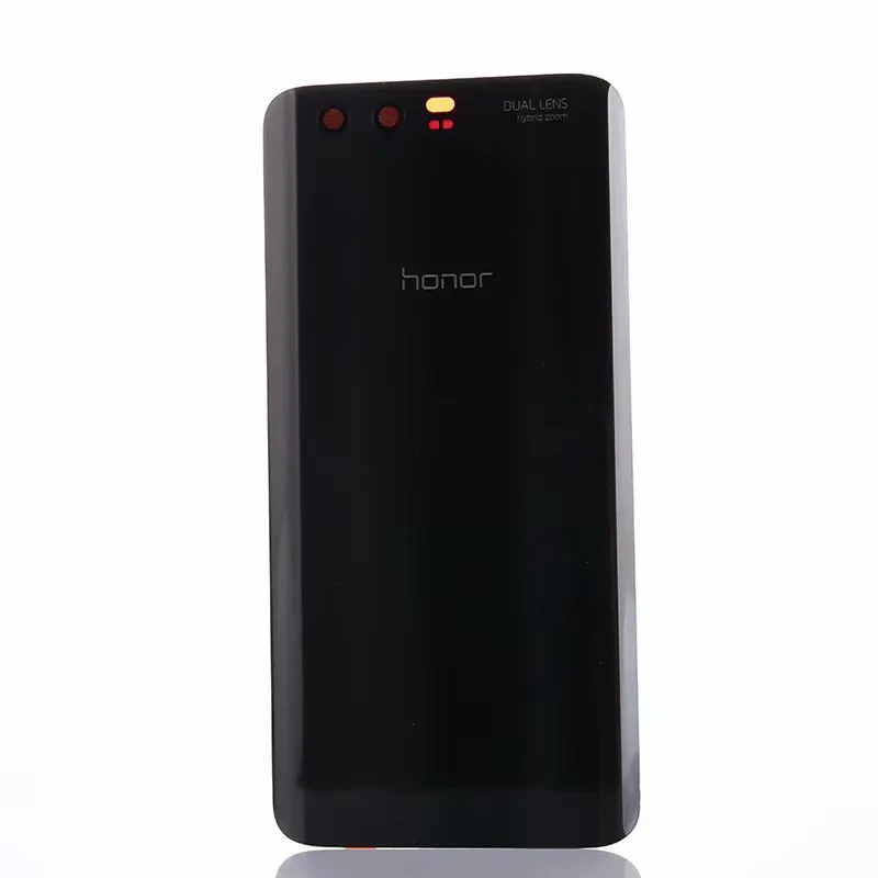 Черный Корпус для Huawei Honor 9 Honor9 Батарейная дверь настоящая задняя крышка Стекло запасные части - Цвет: Черный
