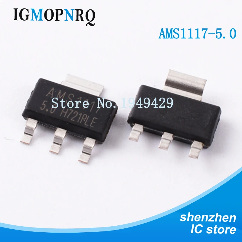 Новинка 100 шт./лот напряжение AMS1117 5 0 в 1A LM1117 SOT 223|Интегральные схемы| |
