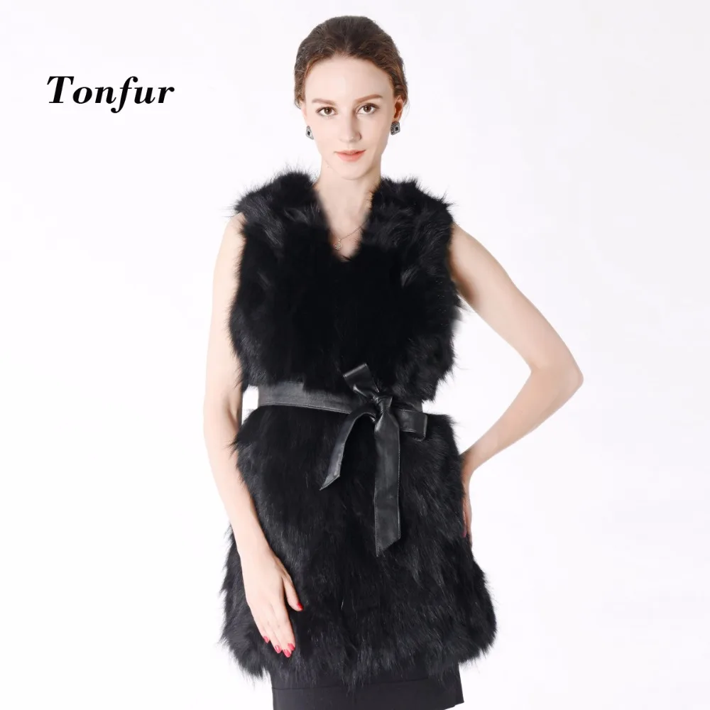 Новый жилет из натурального меха енота многоцветная жилетка Лисьего опт с