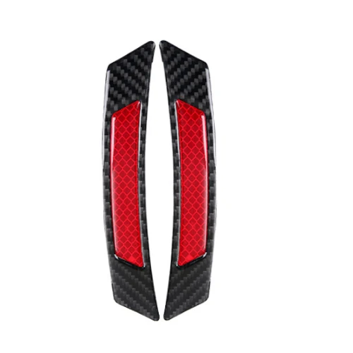Black Red 2 шт. светоотражающие полосы автомобиля стикер Грузовик Авто колеса брови Светоотражающие Предупреждение ющие наклейки углеродного волокна анти-полоски от царапин - Цвет: Black Red