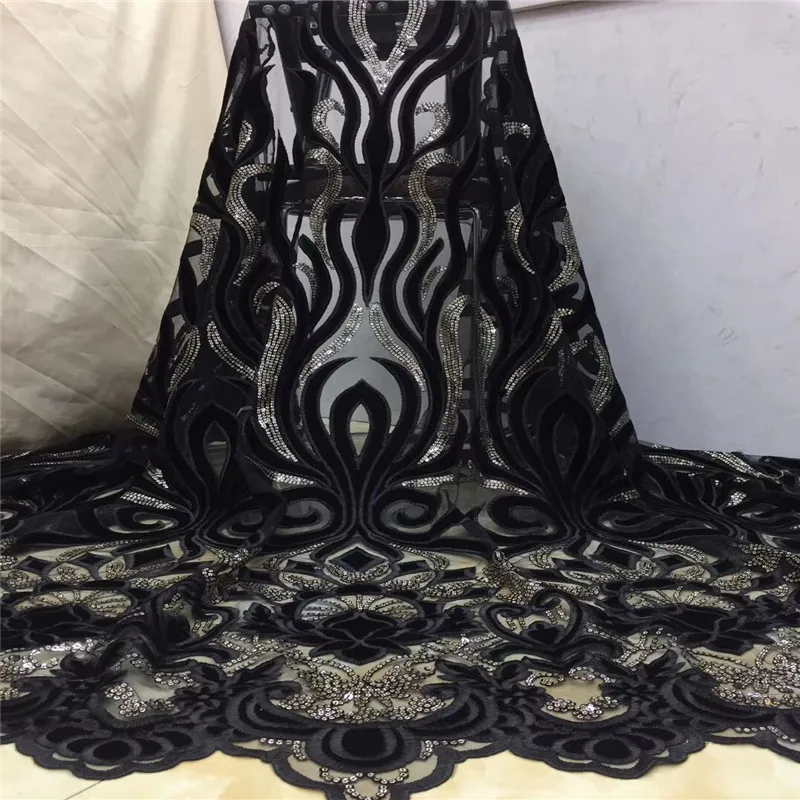 Высокое качество африканская кружевная ткань бархат хорошая французская